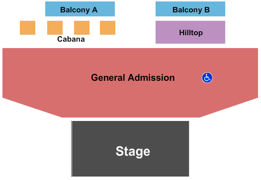 White Oak Music Hall - Lawn Seating Chart: End Stage