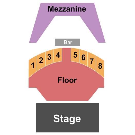 White Oak Music Hall - Downstairs Seating Chart: Floor/Mezz w/ Tables