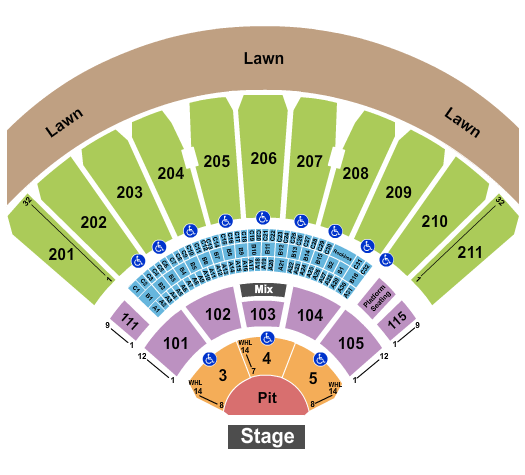 White River Amphitheatre Seating Chart: Endstage Pit No Rsvd Lawn