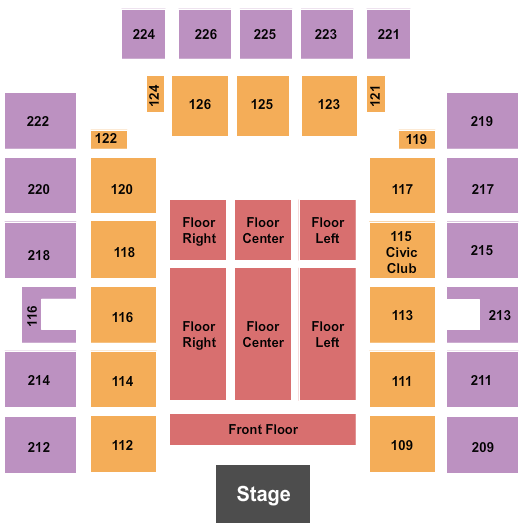 Wicomico Civic Center Seating Chart: Endstage 3