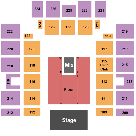 Wicomico Civic Center Seating Chart: Endstage FLR