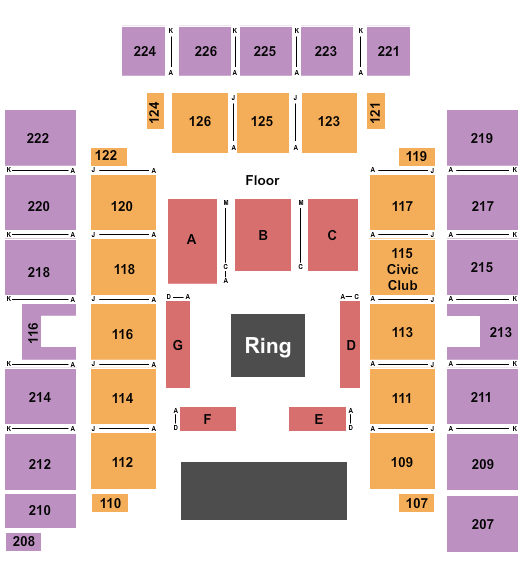 Wicomico Civic Center Seating Chart: Wrestling
