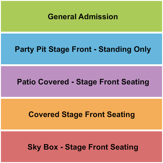 Wide Open Saloon Seating Chart: GA/Sky/Pit