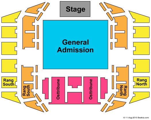 Wiener Stadthalle - Halle D Seating Chart: End Stage