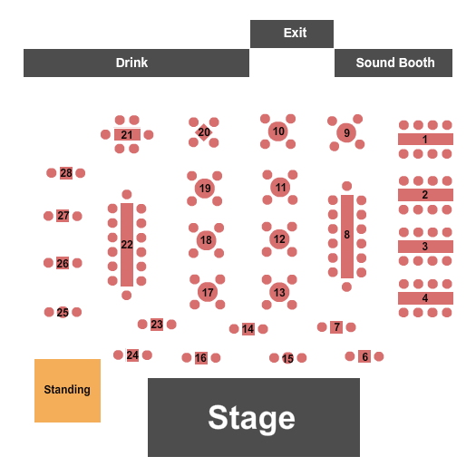 Wild Rover Brewing Company Seating Chart: Endstage Tables