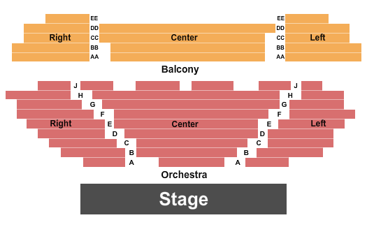Wildey Theatre Seating Chart: End Stage