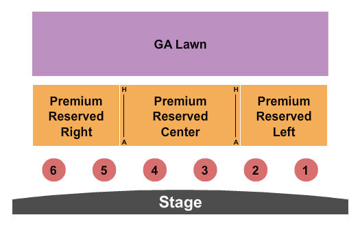 Wildhorse Resort & Casino Seating Chart: Endstage GA/Tables