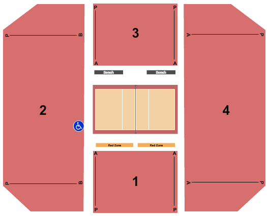 Wilkinson Hall - IN Seating Chart: Volleyball