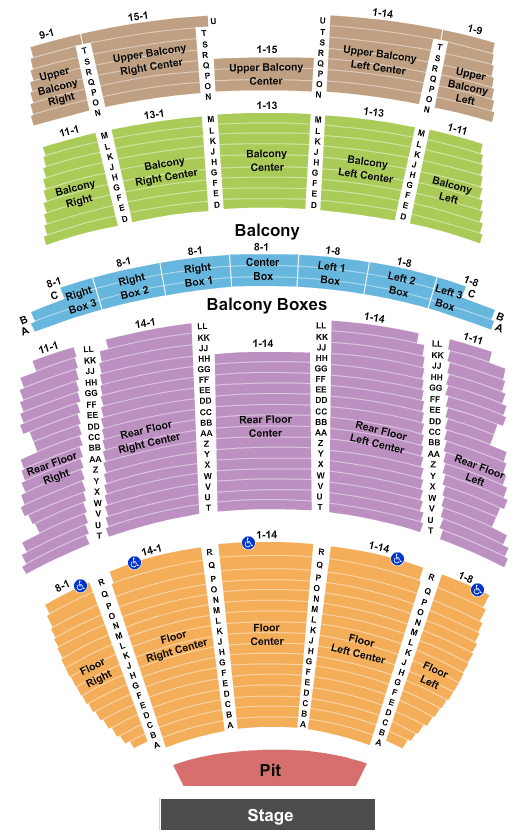 Will Rogers Auditorium Seating Chart: End Stage
