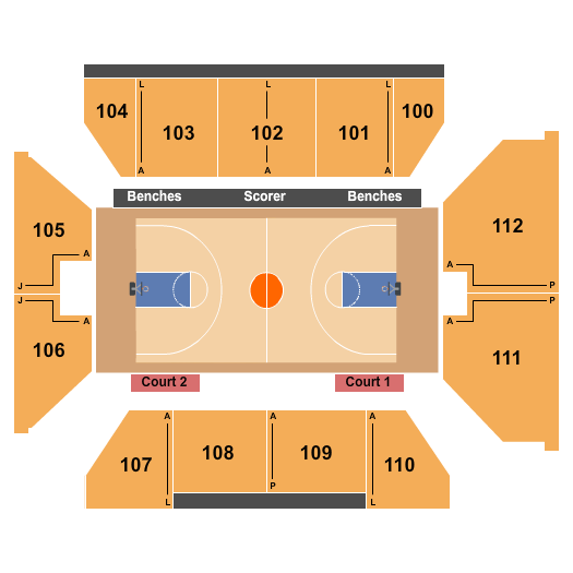 William H. Pitt Health And Recreation Center Seating Chart: Basketball