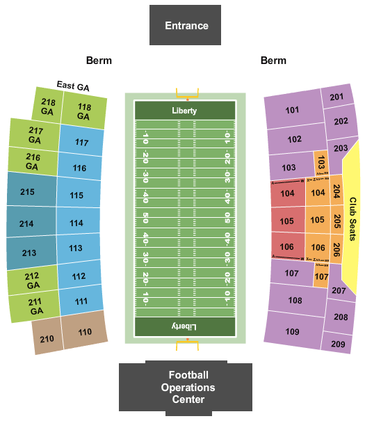 Williams Stadium - Lynchburg Map