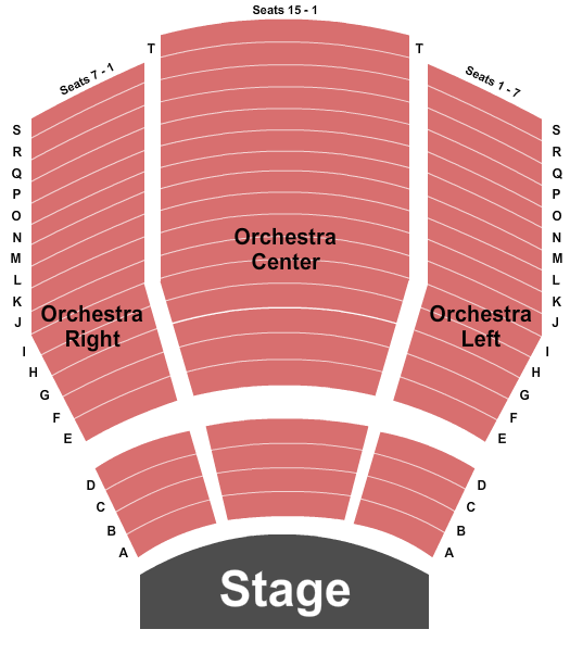 Williams Theatre at Tulsa Performing Arts Center Seating Chart: Endstage