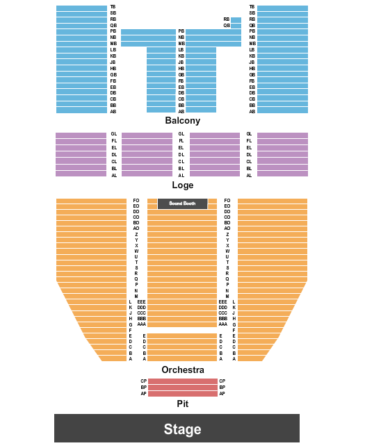 Williamsport Community Arts Center Seating Chart: End Stage