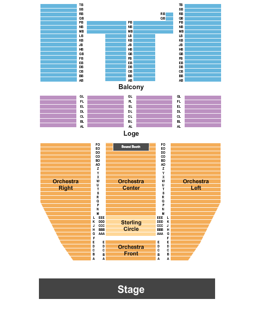 Williamsport Community Arts Center Seating Chart: End Stage - No Pit
