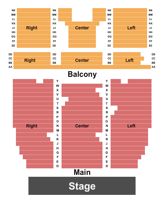 Willson Auditorium Seating Chart: End Stage