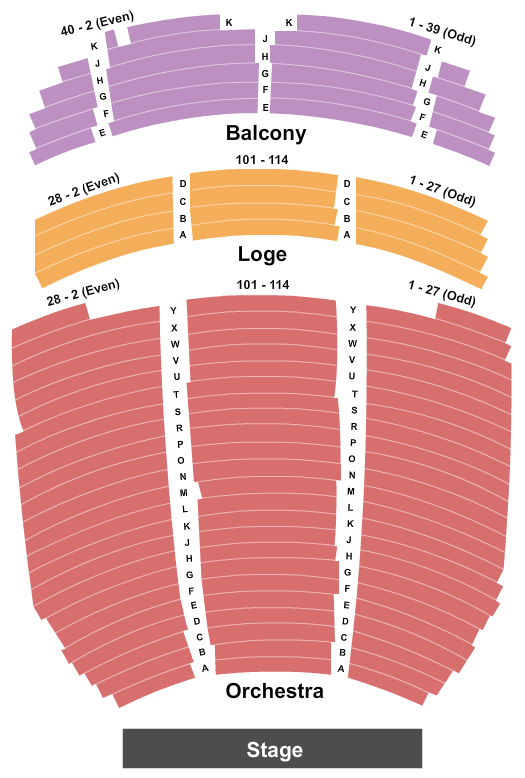 Wilshire Ebell Theatre Seating Chart: End Stage