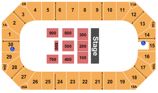 Wings Event Center Seating Chart: Endstage 5