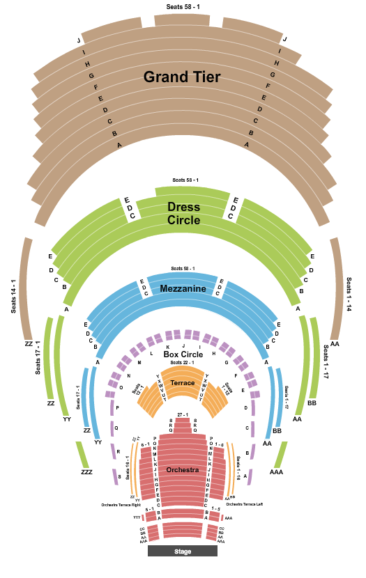 Winspear Opera House Seating Chart: Endstage - AAA Start