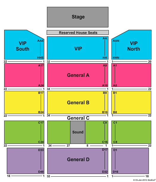 Winstar World Casino Global Event Center Seating Chart