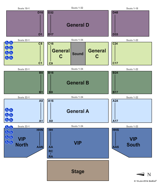 Winstar casino venue seating chart