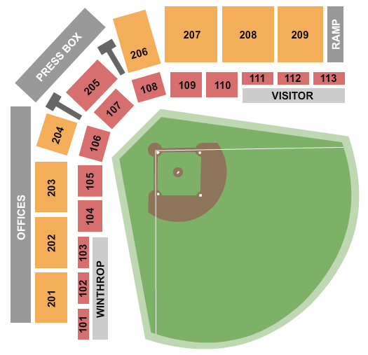 Winthrop Ballpark Seating Chart: Baseball