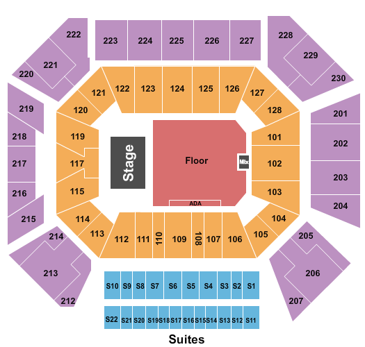 Wintrust Arena Seating Chart: Endstage GA Floor & ADA