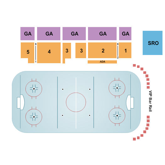 1175 Sports Park & Eatery Seating Chart: Hockey
