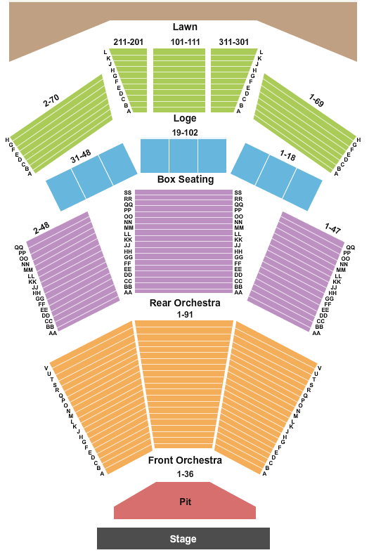 Wolf Trap National Park for the Performing Arts Seating Chart