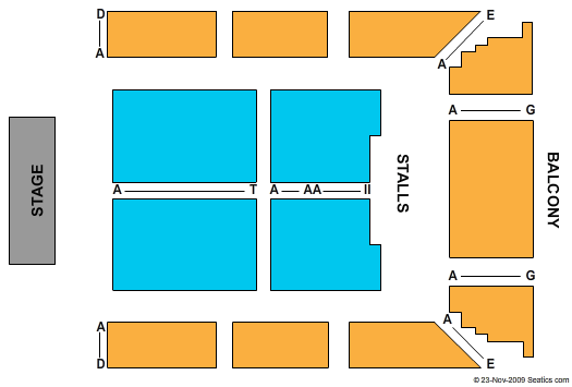 Wolverhampton Civic Hall Seating Chart: End Stage