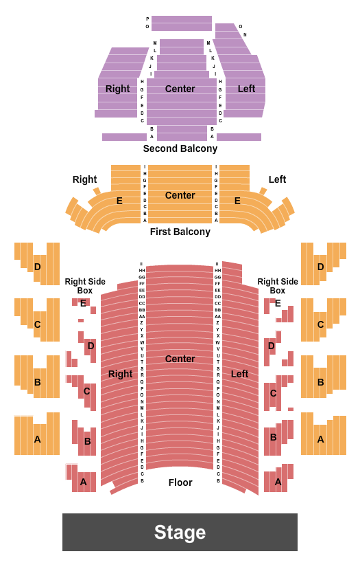 Woolsey Hall - Yale University Seating Chart: End Stage