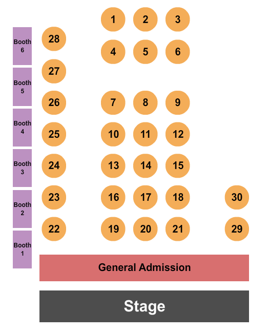 Wooly's Seating Chart: Endstage GA & Tables