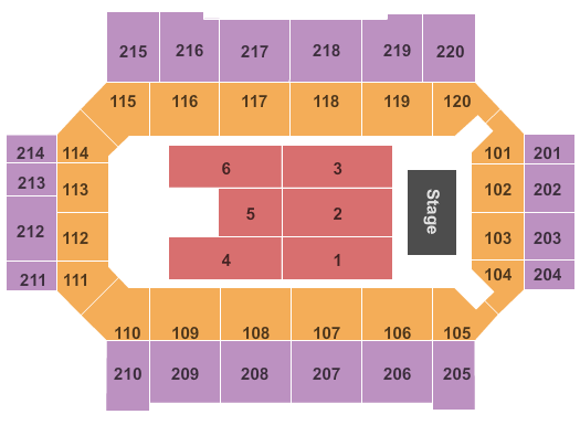 Broadmoor World Arena Seating Chart: End Stage