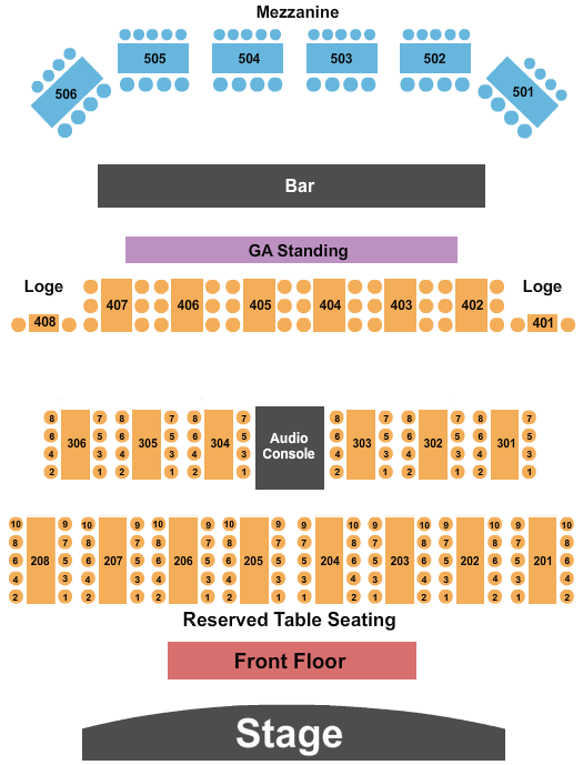 World Cafe Live Seating Chart: Endstage 3