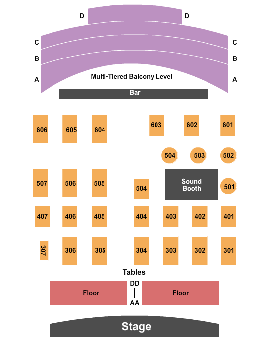 The Queen - Wilmington Seating Chart: End Stage