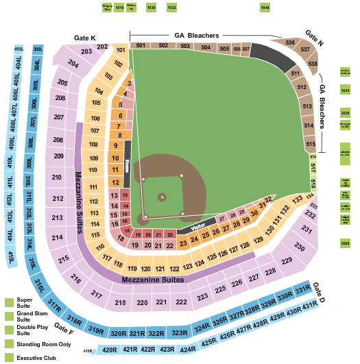 Wrigley Field Seating Chart: Baseball - Regular Season