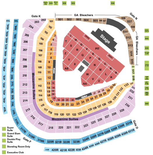 Wrigley Field Seating Chart: Pearl Jam 2024