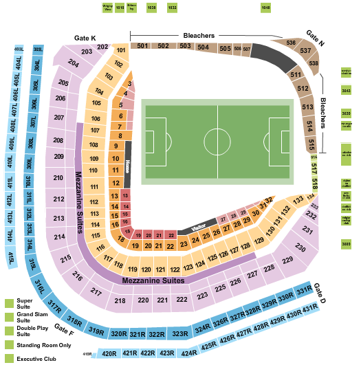 Wrigley Field Seating Chart: Soccer 1