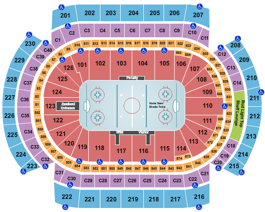 Xcel Energy Center Seating Chart: Hockey