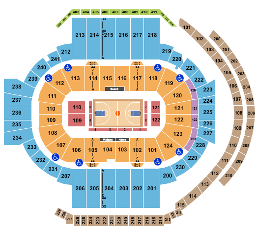 XL Center Seating Chart: Basketball 2