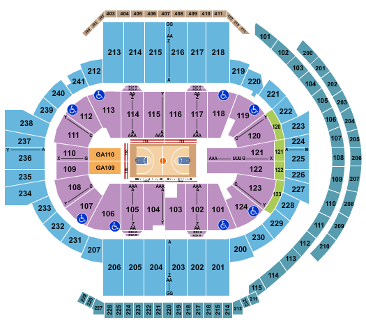 PeoplesBank Arena Seating Chart: Basketball 2