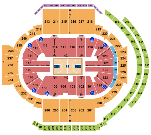 XL Center Seating Chart: Basketball