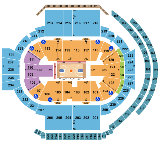 PeoplesBank Arena Seating Chart: Basketball