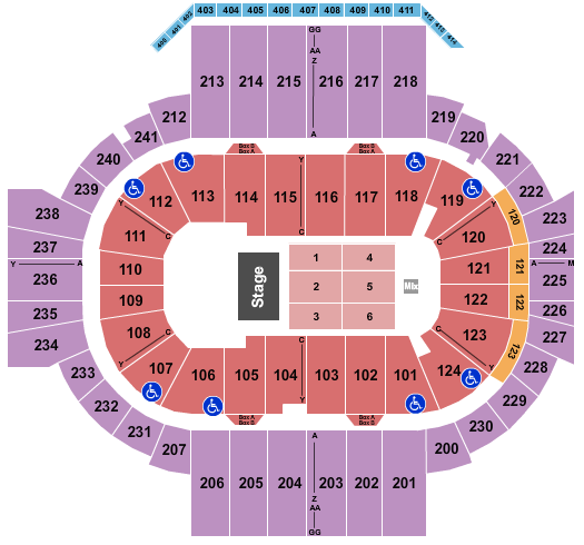 XL Center Seating Chart: Endstage 4