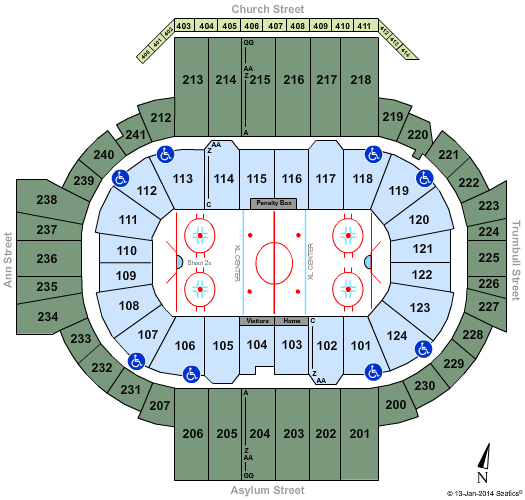 Xl Center Seating Chart With Row Numbers