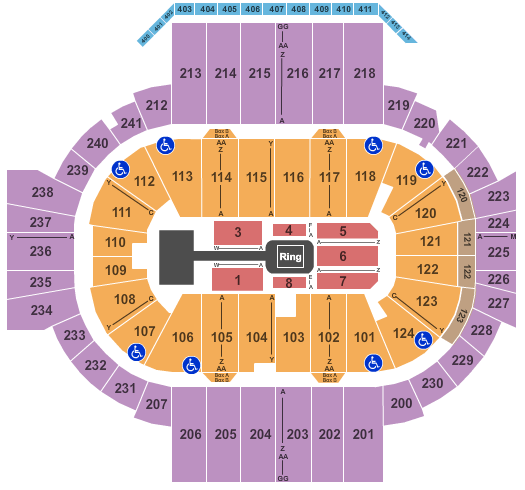 Dow Event Center Seating Chart Wwe