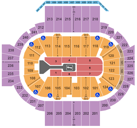 XL Center Seating Chart: WWE