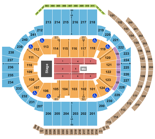 XL Center Seating Chart: Endstage RSV