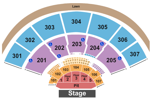 Xfinity Center - MA Seating Chart: Endstage Floor 1-5 with Pit