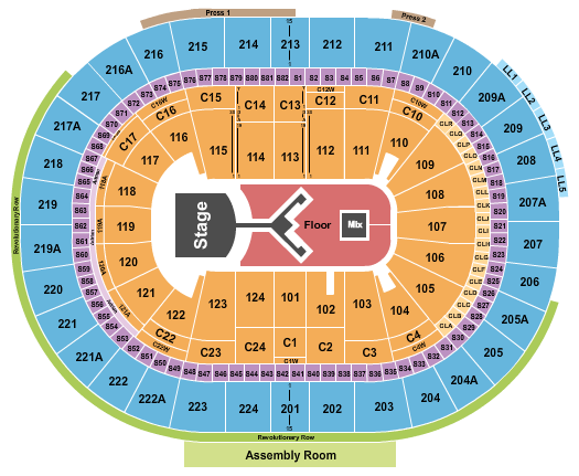 Xfinity Mobile Arena Seating Chart: Shinedown