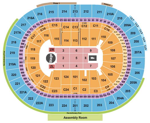 Xfinity Mobile Arena Seating Chart: Zayn